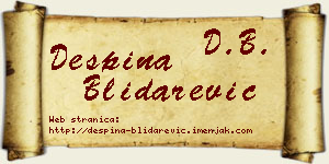 Despina Blidarević vizit kartica